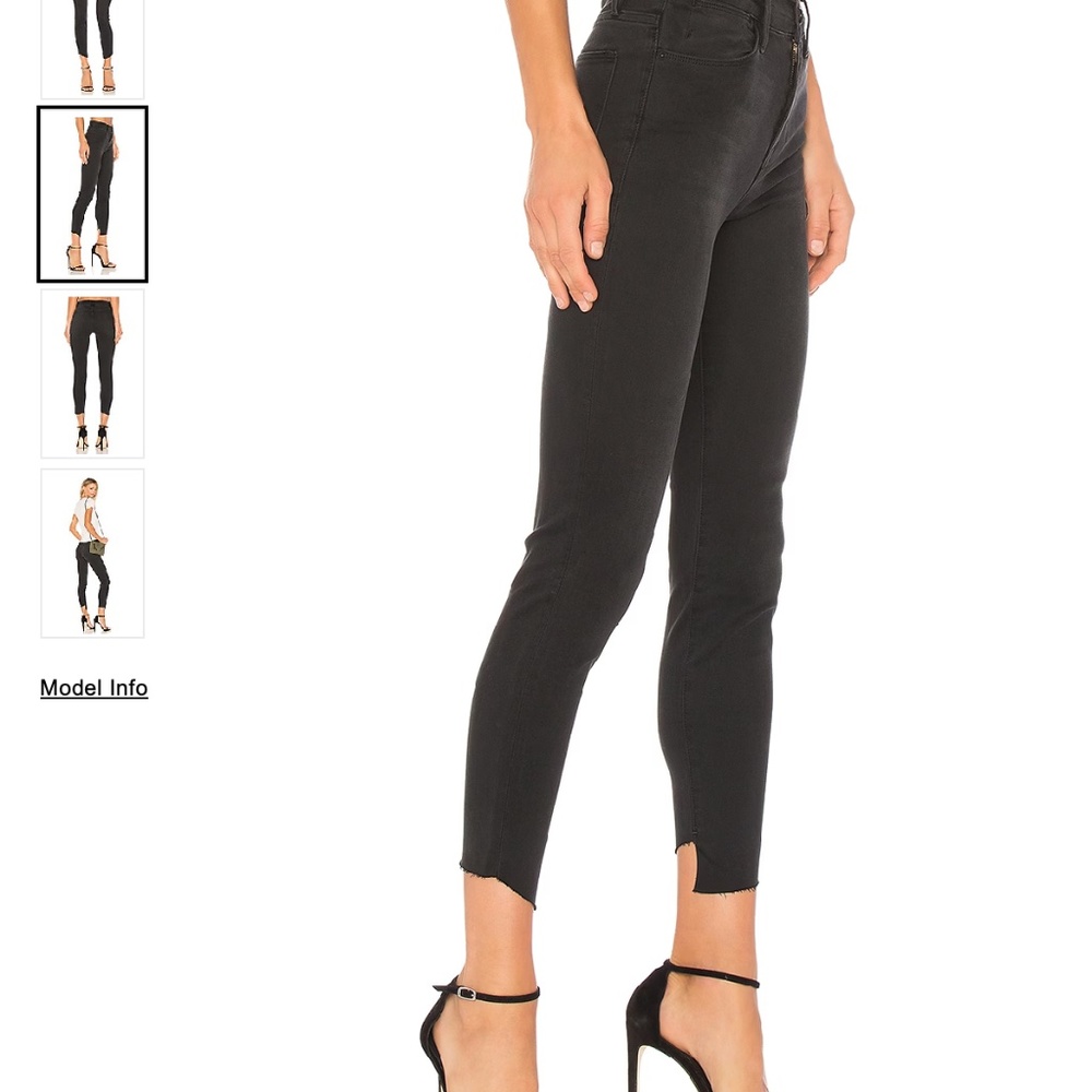 FRAME DENIM Le High Skinny Cascade Hem in Lyons (Black), Size 25, fray h…